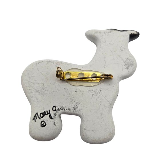 Brooch 2PC Set Farm Animals Cute Handcrafted Dairy Cow Sheep Heart Love Pet Pins - Picture 12 of 12